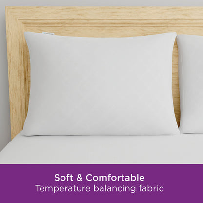Set of 2 Standard/Queen AllerEase Pillow Protectors - Temperature Balancing, Allergist Recommended - Premium Breathable, Zippered Protectors