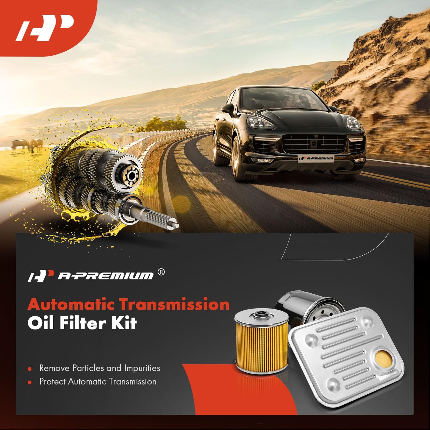A-Premium Automatic Transmission Fluid Filter with Pan Gasket Compatible with Dodge Grand Caravan, Journey, Avenger, Caravan & Chrysler Town & Country, 200, Pacifica, Sebring, PT Cruiser & Plymouth