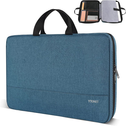 Ytonet Laptop Sleeve Case 15.6 Inch, Slim Water Resistant TSA Carrying Case with Handle, Durable Protective Laptop Cover Compatible with HP Dell Lenovo Asus Notebooks, Gifts for Men Women, Deep Teal