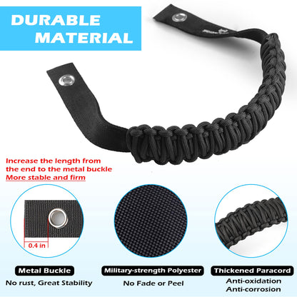 SEVEN SPARTA 4 Pack Roll Bar Grab Handles Compatible With Ford Bronco 2021-2024 2/4 Door, Paracord Grip Handle, Interior Accessories (Not Compatible With Bronco Sport)