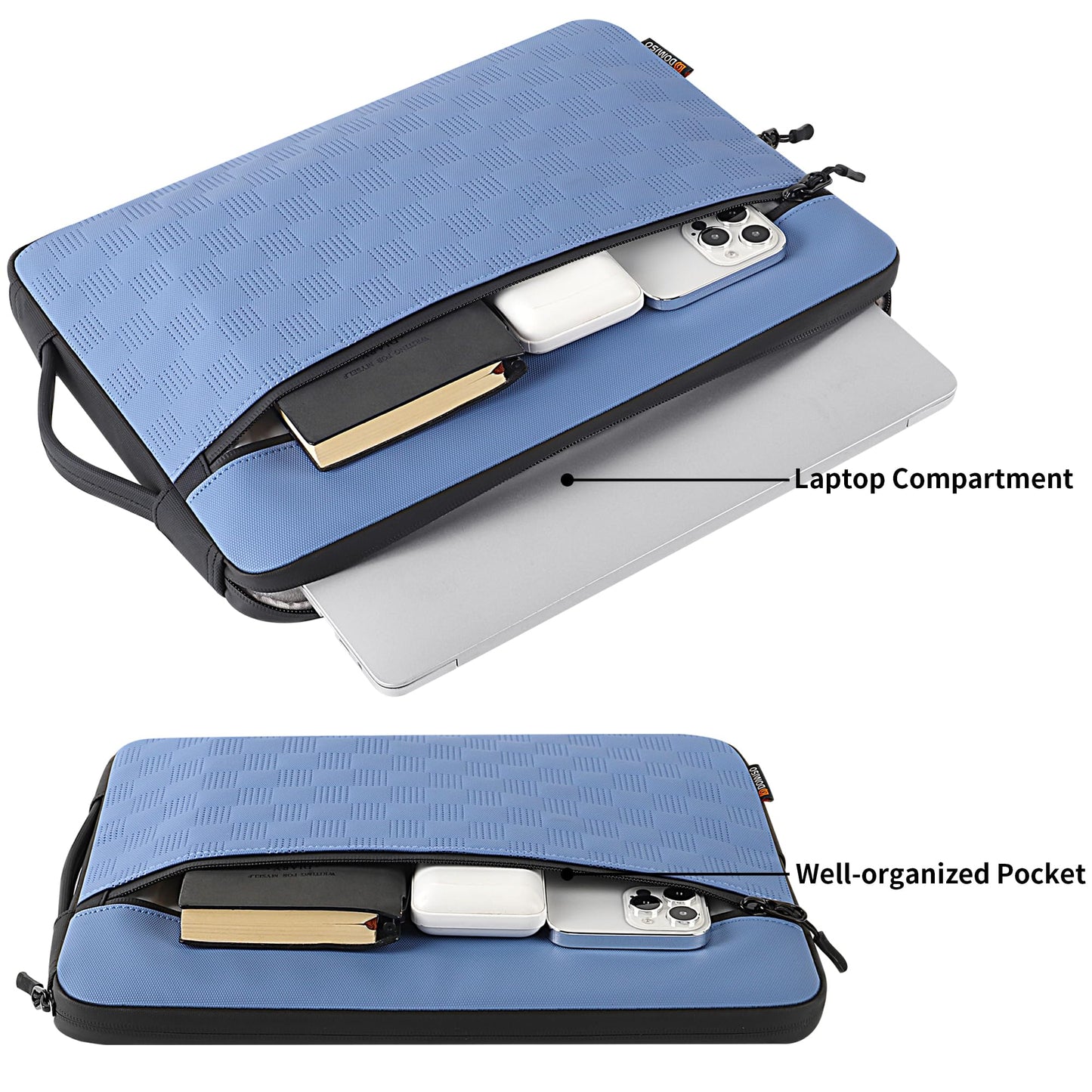 DOMISO Laptop Sleeve Bag for 14 inch MacBook Pro M3 / M2 / M1 A2779 Waterproof 14 inch Laptop Case Compatible with 14 inch Notebook 14" MacBook Air/Pro,Blue