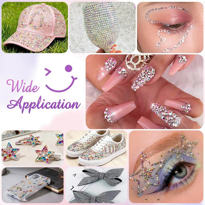 42 Colors 32000Pcs Jelly Rhinestones Bedazzling Kit, 3mm Multicolor Flatback Gems for Crafting, Bedazzle Kit with Tweezers Pen 3Pcs B7000 Glue for Clothes Book Shoes Nails Art Makeup