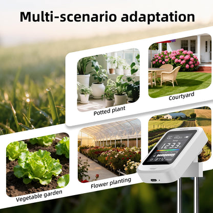 6-in-1 Soil Test Kit for Gardening Deals,2026 Rechargeable Digital pH Meter/Temperature/Sunlight/Fertility/Environmental and Soil Moisture Meter with LCD Display for Indoor/Outdoor Plants