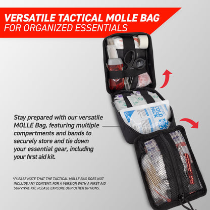 72HRS Medical Molle Pouch Tactical - 1000D Nylon First Aid Pouch, Big Capacity Utility Pouch, Heavy Duty for Home & Outdoor (Bag Only) (Red)