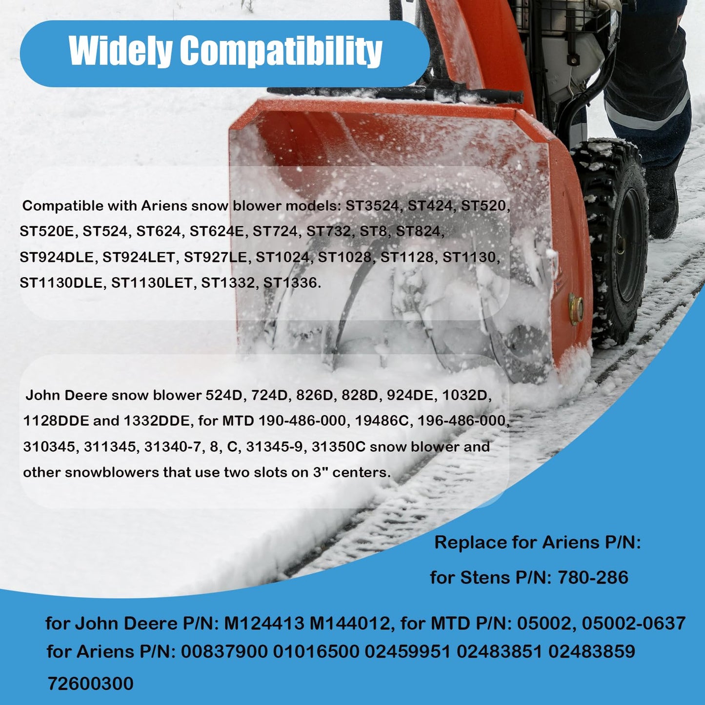 Caalii 72603100 Snow Blower Skid Plate Shoes Kit for Ariens Snow Blowers - Compatible with Models 921005, 921006, 926027, Includes Mounting Hardware - Replaces OEM Parts 726003, 72600300