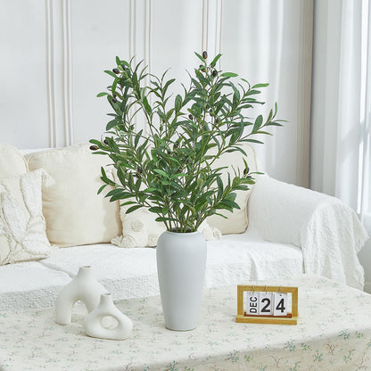 Vicrol 2 PCS 39 Inch Faux Olive Branches Artificial Flowers Greenery Stems Olive Tree Branch for Vase Filler Home Decor Indoor