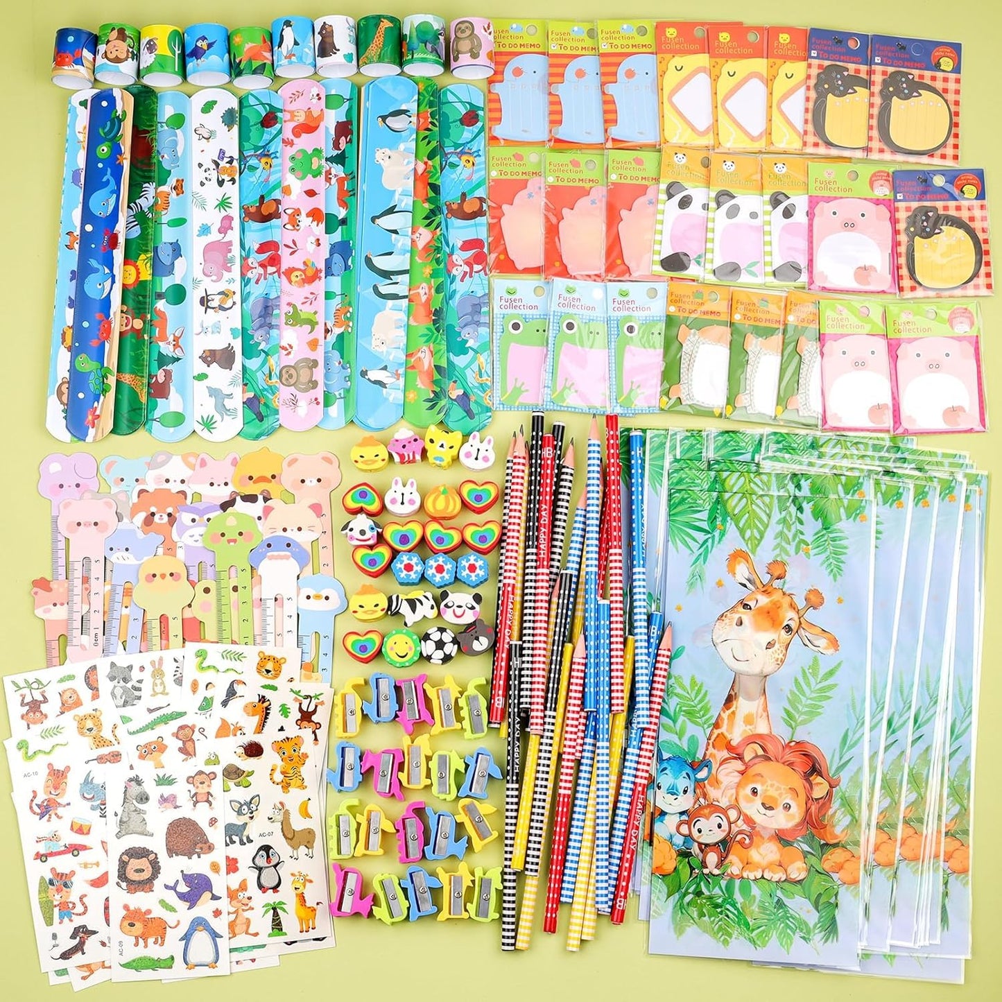 Return Gifts for Birthday Party, 24Pack Stationery Birthday Goodie Bags with Pencils Erasers Stickers School Classroom Gifts for Students Classroom Gifts Rewards Prizes