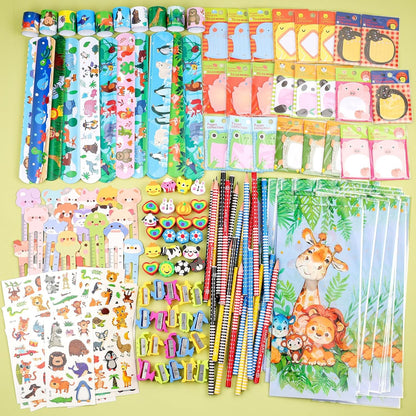 Return Gifts for Birthday Party, 24Pack Stationery Birthday Goodie Bags with Pencils Erasers Stickers School Classroom Gifts for Students Classroom Gifts Rewards Prizes