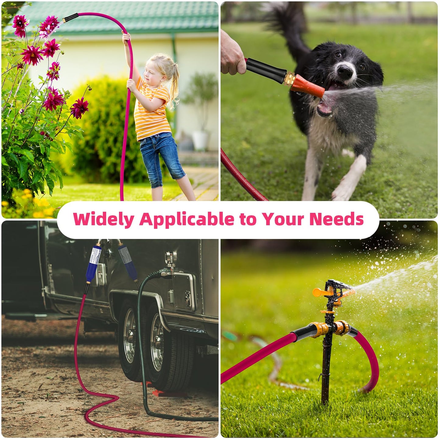 WELLUCK Garden Hose Heavy Duty Durable Anti Kink Flexible Garden Water Hose for Drinking Water Safe BPA Free, All-Weather Lightweight Water Hose for Garden RV Camper Marine (10FT)