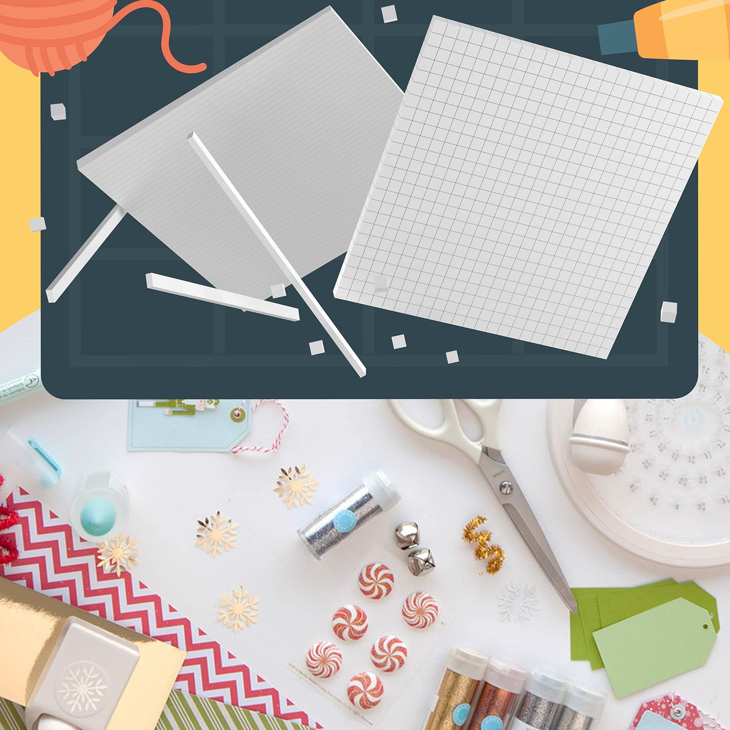 Bearly Art CUBIES The Polar Collection - Acid Free Adhesive Foam Tape for DIY Arts and Crafts - Double Sided Tape - Mega Pack with 1248 Total Pieces - Precut Squares & Strips - Precision Sticky