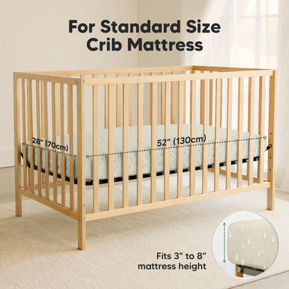 2-Pack Waterproof Crib Sheets for Girl, Boy - Organic Cotton Fitted Crib Sheets Neutral, Crib Mattress Protector Sheets, Soft Toddler Bed Sheets, Washable Infant Fitted Baby Crib Sheets (Pine Grove)