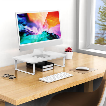 BESIGN MS01 Monitor Stand Riser, Height Adjustable Laptop Stand, Computer Monitor Stand for Monitor, Computer,Laptop,Printer (White)