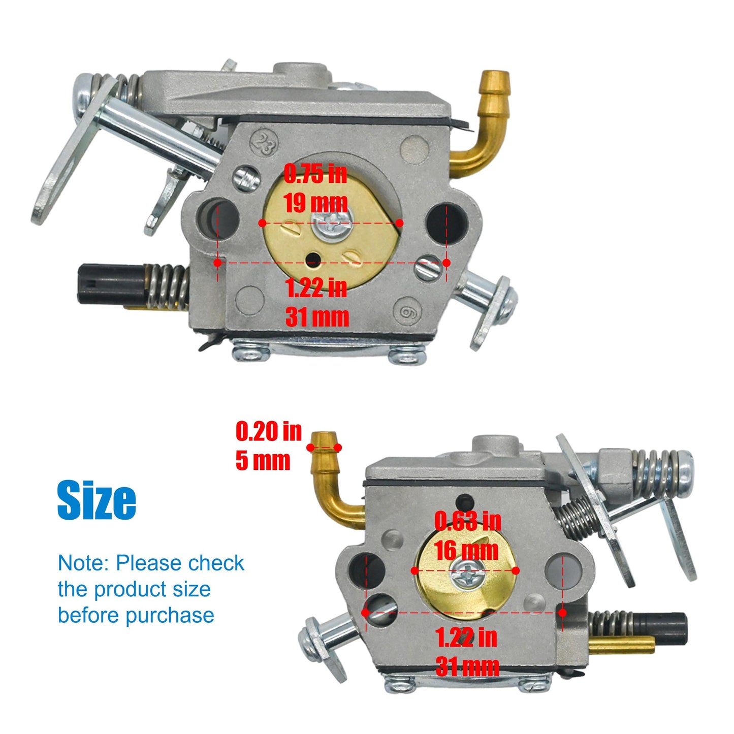 Carburetor Replacement for McCulloch Chainsaw 3200 3205 3210 32cc 35cc 38cc Engine CS6MHO35UB24RA 9287-310001 Carb Kit with Air Filter Fuel Filter Spark Plug