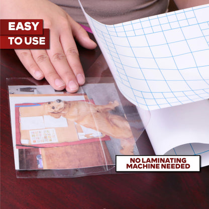 XFasten Self-Adhesive Laminating Sheets, 6 x 9 Inches, Pack of 100, 4.76 mil, Archival Safe and Yellowing Resistant Heavyweight Self Laminating Sheets