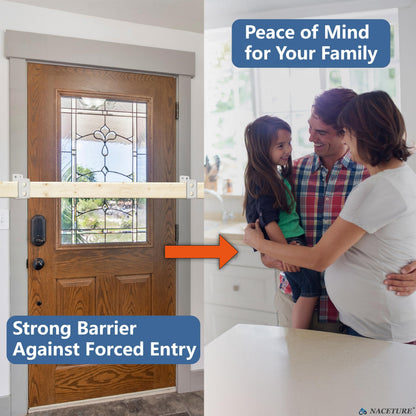 4 Pack Door Barricade Brackets – Heavy Duty 2x4 U Bracket Door Brace Reinforcement Plates with Screws, Wall Mount Security Bar Holder for Front Door Safety, Anti-Rust Steel, Easy Install