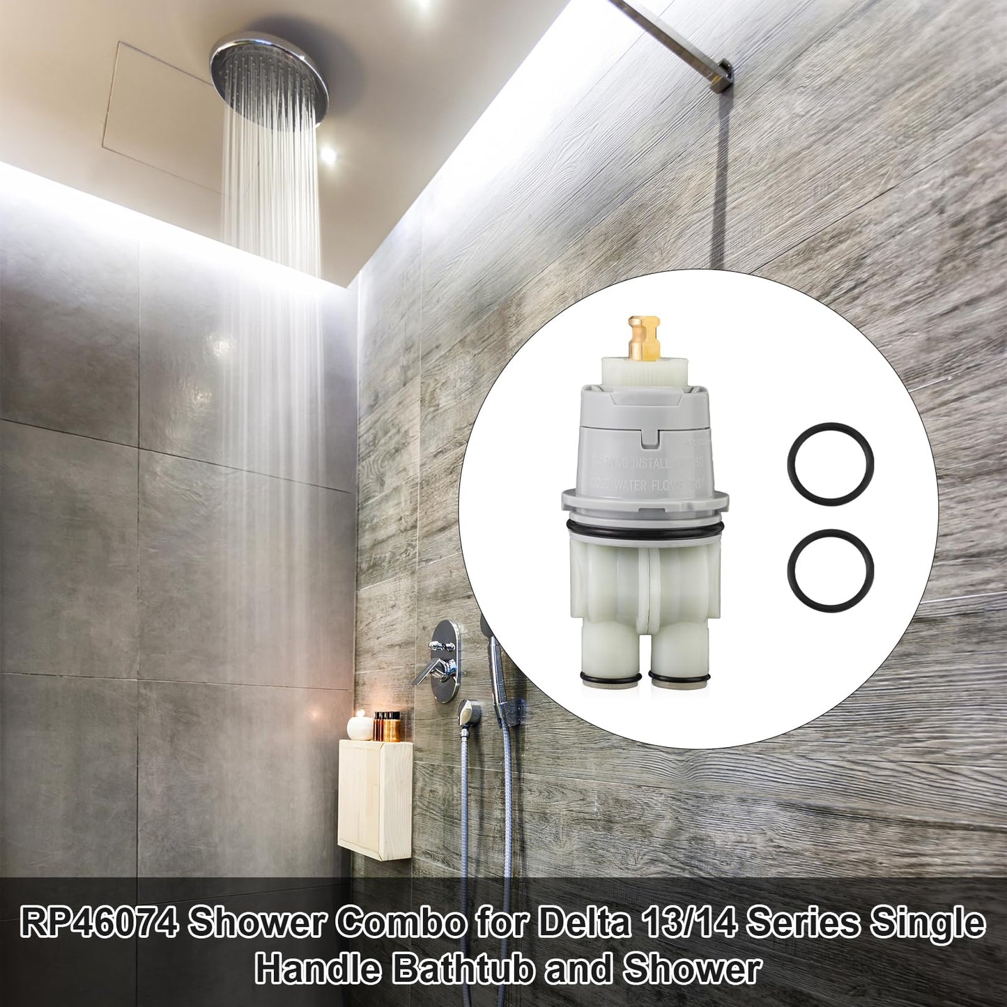 BOXOB RP46074 Shower Valve Replacement for Delta, Faucet Tub Shower Cartridge Replacement Compatible with Delta 13/14 Series Single Handle Bathtub and Shower