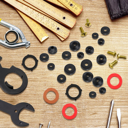 XBVV 32 Size 258 PC Faucet Washer Assortment and Plumbing Rubber Washers Kit for Assorted Garden Hose Washers Shower Head Plumbing Outdoor Faucets Stem Fitting Sealing Repair