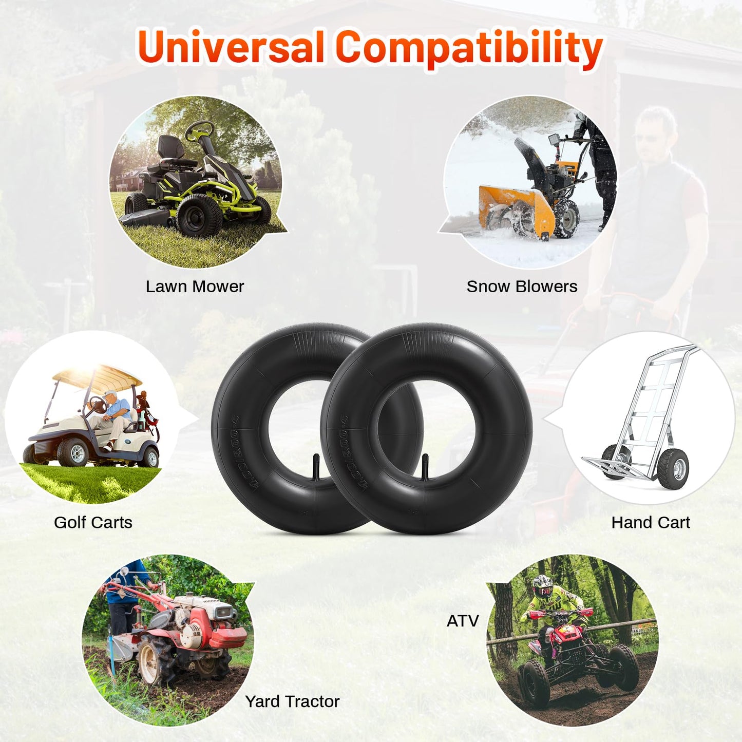 13x5.0-6(5.0/4.0-6) Heavy Duty Replacement Inner Tube with TR13 Straight Valve Stem Compatible with Wheelbarrows, Mowers, Hand Trucks and More 13x5.0-6(5.0/4.0-6) Tire