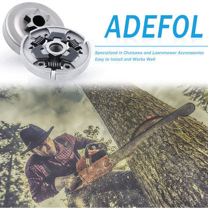 3/8" Sprocket Clutch Drum Kit for Stihl 017 018 MS170 MS180 021 023 025 MS210 MS230 MS250, ADEFOL Sprocket + Clutch Drum + Sprocket Bearing + Worm Gear + Washer + E-Clip + Spark Plug