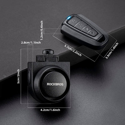 ROCKBROS 115dB Bike Alarm Wireless Motorcycle Alarm with Remote Vibration Motion Sensor Waterproof