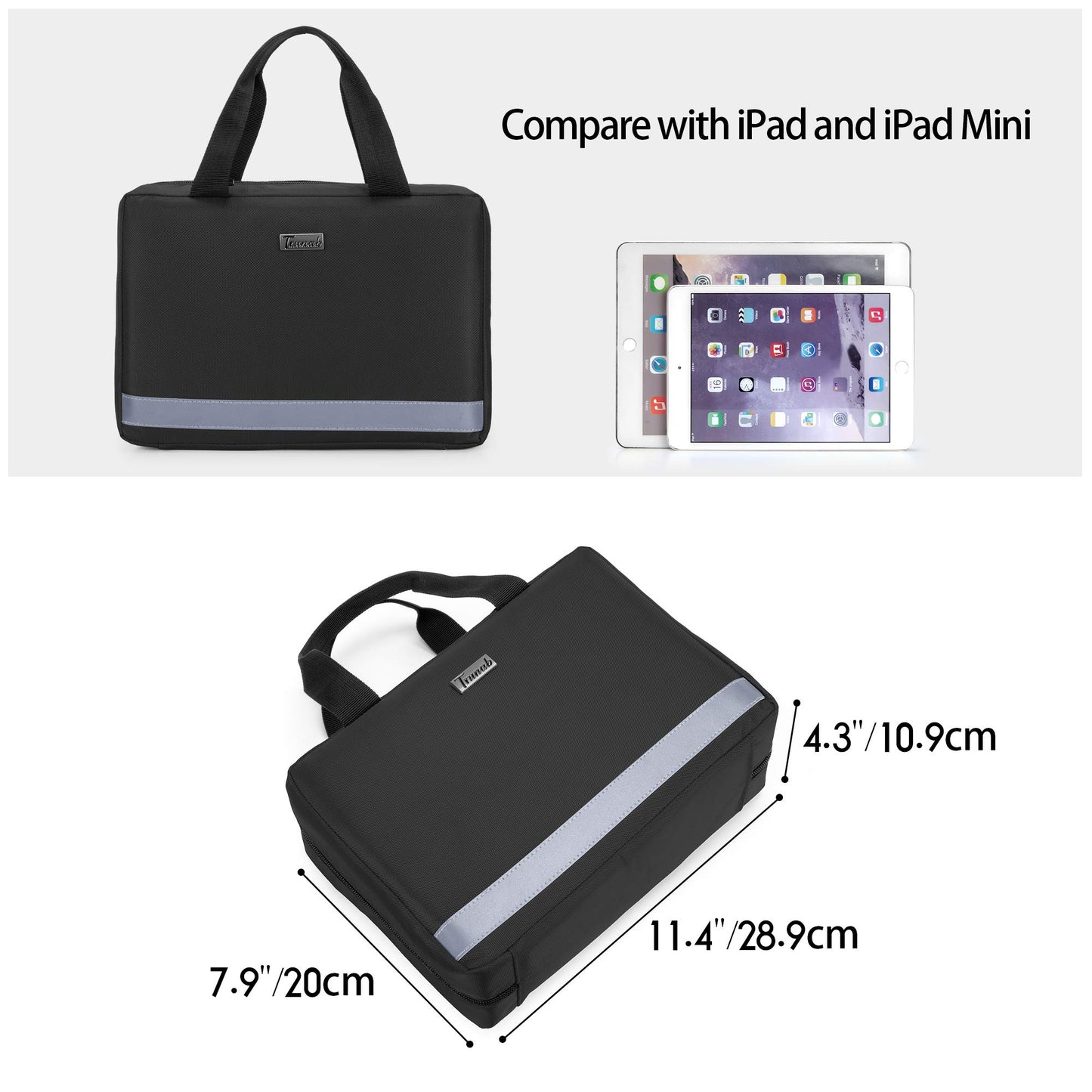 Trunab Small First Aid Kit Bag Empty Portable Emergency Kits Trauma Bag, Ideal for Car, Home, Camping and Hiking, Black, Bag Only