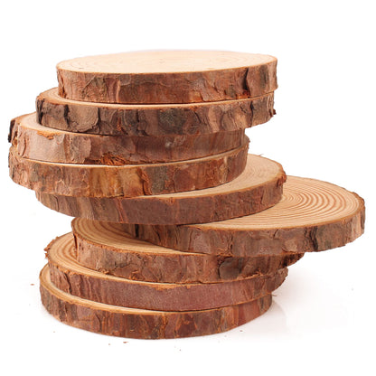 Coadura Unfinished Natural Wood Slices 30Pcs 3.5-4 Inch Round Wood Discs for Crafts Wood Christmas Ornaments,Wedding Centerpieces Paintings DIY Crafts Disc Coasters,Wooden Circles Bulk,Christmas Gift