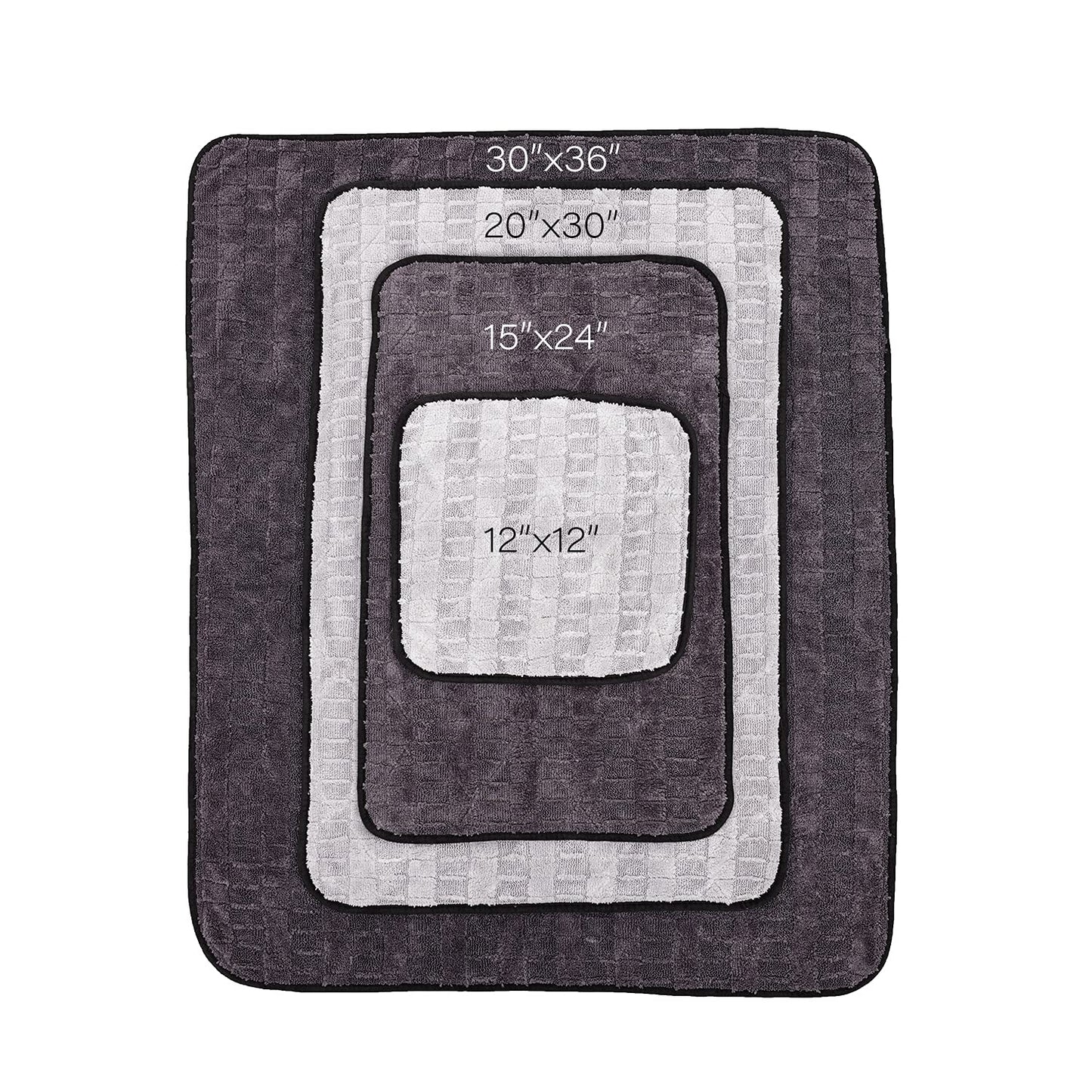 The Rag Company - The Gauntlet Drying Towel - 70/30 Korean Blend Microfiber, Designed to Dry Vehicles Faster Without Scratching Paint or Glass, 900gsm, 12in x 12in, Grey (3-Pack)