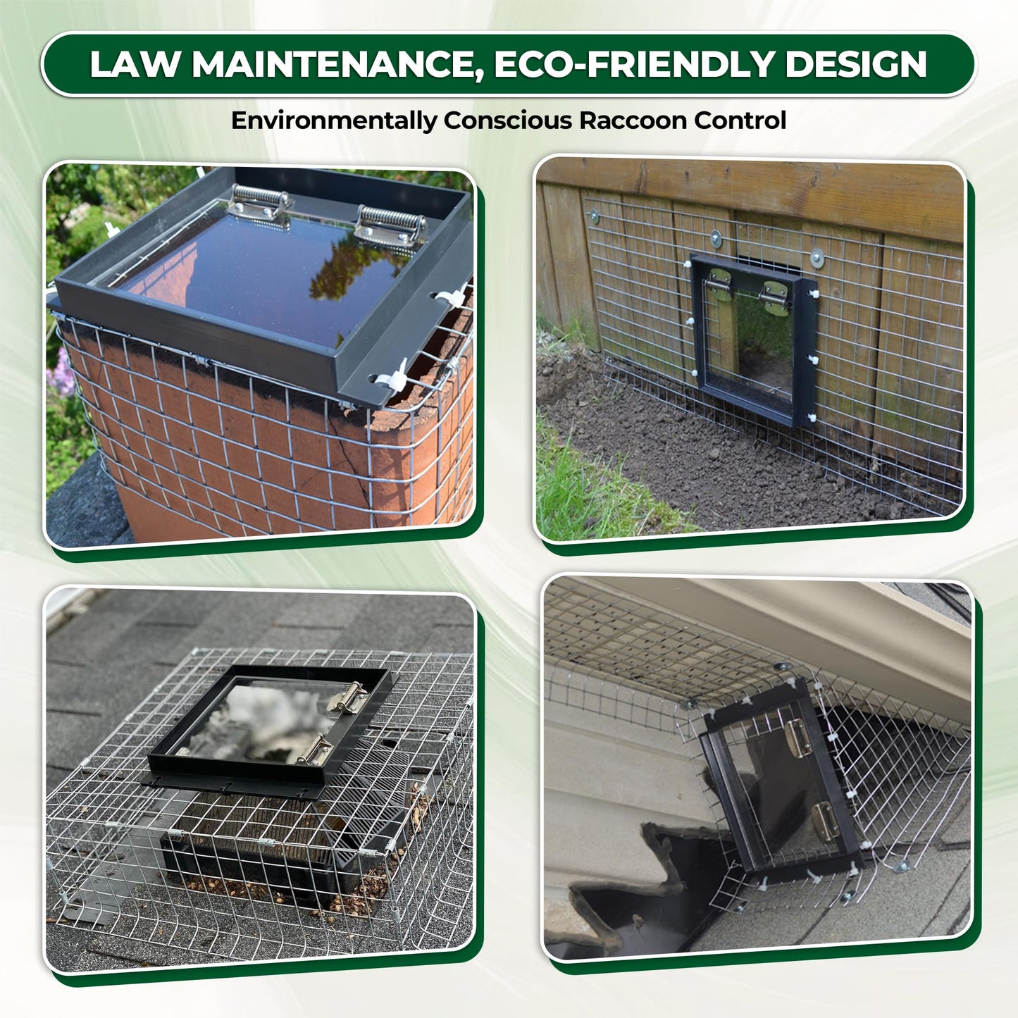 [Original] Rhino Excluders® R108 Raccoon One Way Excluder Door - Live Trap Alternative - Raccoon Eviction - Perfect for Outdoor Spaces - Easy DIY Installation