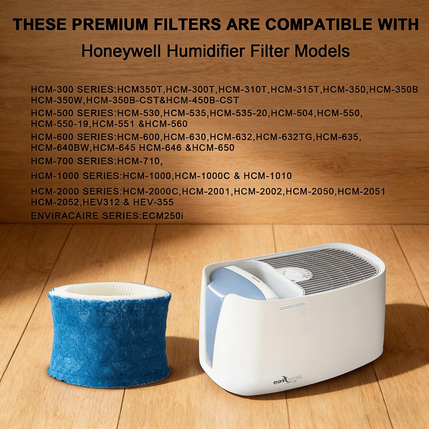 4 Pack HC888 Upgraded Blue Humidifier Wicking Filters Replacements for Honeywell HC-888 HC-888N Filter C HCM890 HEV320 Serie
