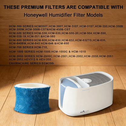 4 Pack HC888 Upgraded Blue Humidifier Wicking Filters Replacements for Honeywell HC-888 HC-888N Filter C HCM890 HEV320 Serie