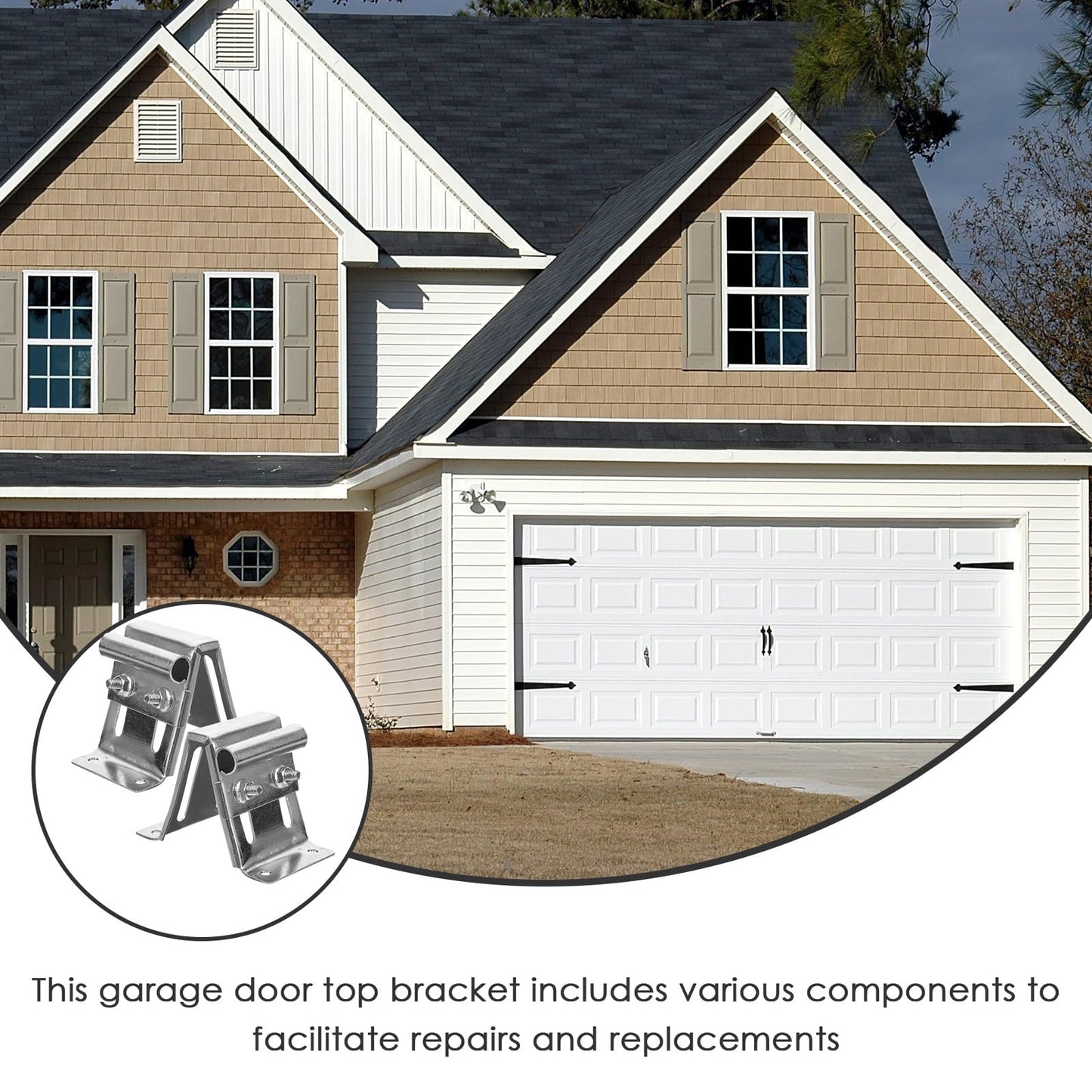 Artibetter Garage Door Pulley Bracket - Zinc Plated Iron Adjustable Top Bracket for Garage Door 2 Pack Durable and Rust-Resistant Ideal for Smooth Operation