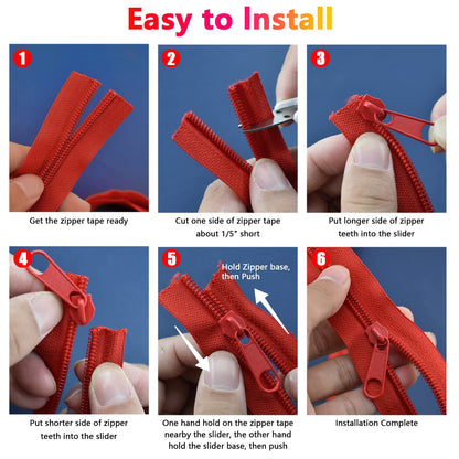 42 Yards #5 Nylon Coil Zippers Kit Sewing Zipper for DIY Sewing Crafts Zipper Tape with Match 112 Pcs Zipper Pull Heads, Zipper Repair Kit for DIY Tailor Sewing Craft Supplies, 14 Color