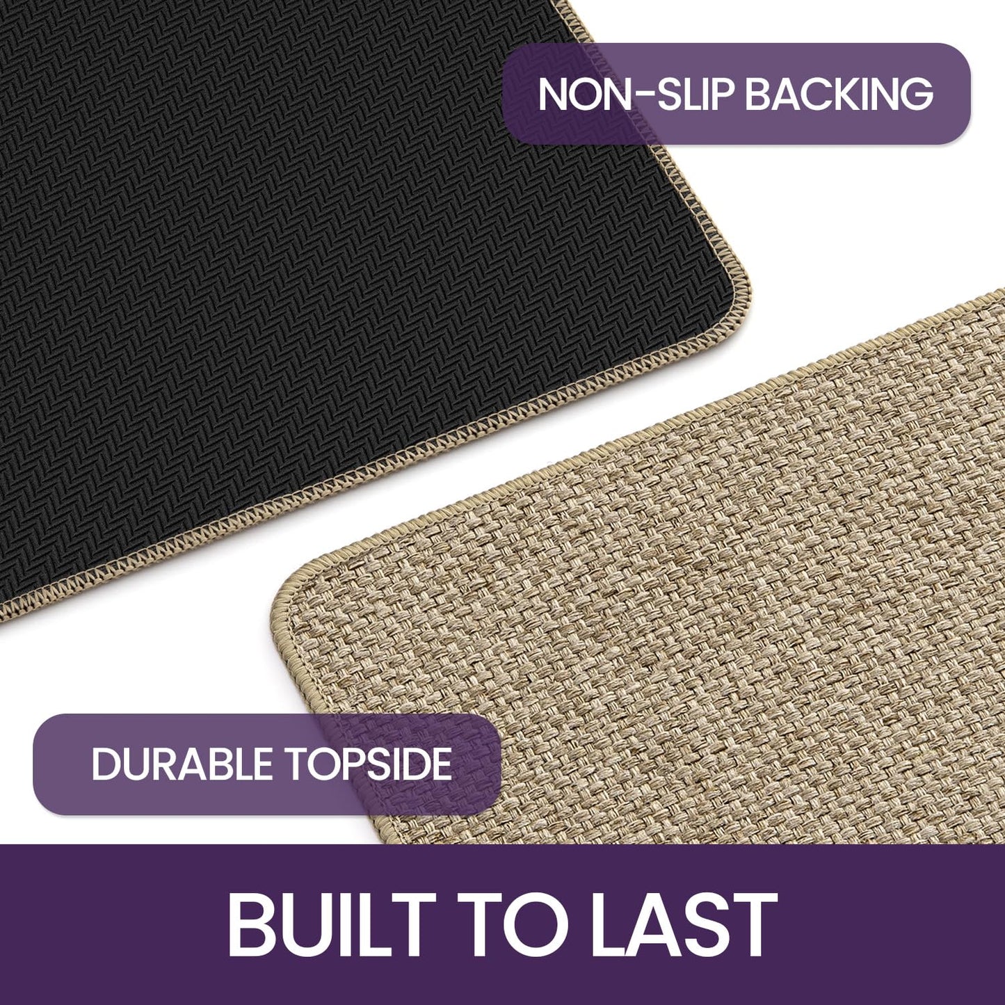 DEXI Door Mat Indoor Entrance, 17x29 Small Ultra Thin Front Entry Rug Floor Carpet, Washable Dirt Trapper Doormat with Non Slip Rubber Waterproof Back for Entryway, Beige