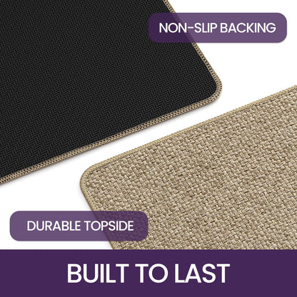 DEXI Door Mat Indoor Entrance, 17x29 Small Ultra Thin Front Entry Rug Floor Carpet, Washable Dirt Trapper Doormat with Non Slip Rubber Waterproof Back for Entryway, Beige