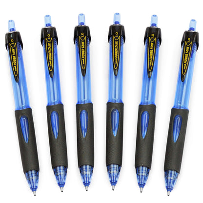 Uni-Ball SN-220SF Power Tank Retractable Ballpoint Pen 1mm Blue Ink (Pack of 6)