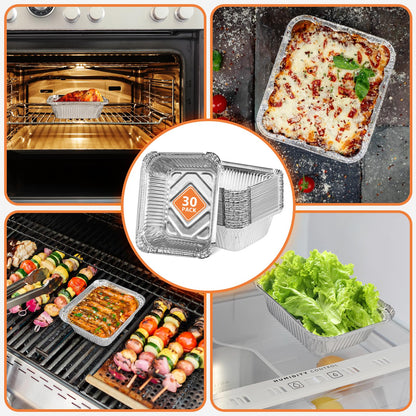 Rushare 30 Pack Drip Pan Liners for Napoleon Prestige and Rogue Series, 62007 Disposable Aluminum Foil Drip Pan Liner, 6 x 5 Inch