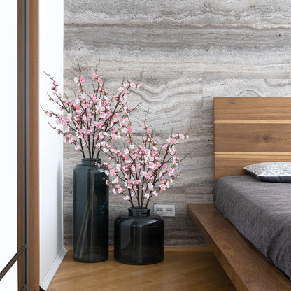 Betylifoy Artificial Plum Blossom Flowers 4PCS Faux Silk Cherry Blossom 38" Long Stems Fake Plum Blossom Branches Artificial Silk Flower for Flowers Arrangement Wedding Home Table Spring Decor (Pink)