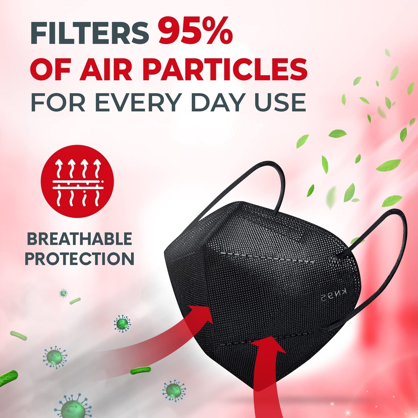 [30 PACK] 5-Ply Disposable Face Mask - Premium Material and Comfortable Fit for Safe and Effective Protection