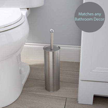 Bath Bliss Stainless Steel, Rust Resistant, Heavy Duty Toilet-Brushes, 1 Pack, Satin