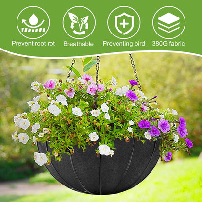 Adnee 118 x 14 Inch Non Woven Flower Pot Liner Roll-Black Felt Hanging Basket Liners-Fabric Planter Liner for Garden Planter Window Hanging Flower Basket Indoor Outdoor