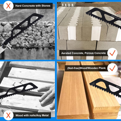GOLD DEER 2PCS 12Inch Masonry Reciprocating Saw Blade Tipped Cutting Recip Saw Blades Demolition Saw Blade for Cutting Red Brick, Light Brick, Fiber Cement, Aerated Concrete,Cinder Block (305mm)