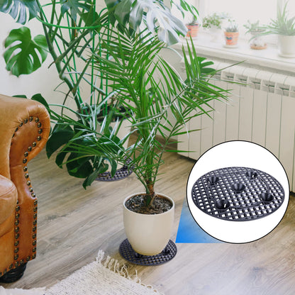11.8in Plant Level Pot Elevator, Plant Stands, Plant Pot Saucer for Prevent Rot and Damage on Patio & Deck ( Black) (8Pcs, 11.8in)