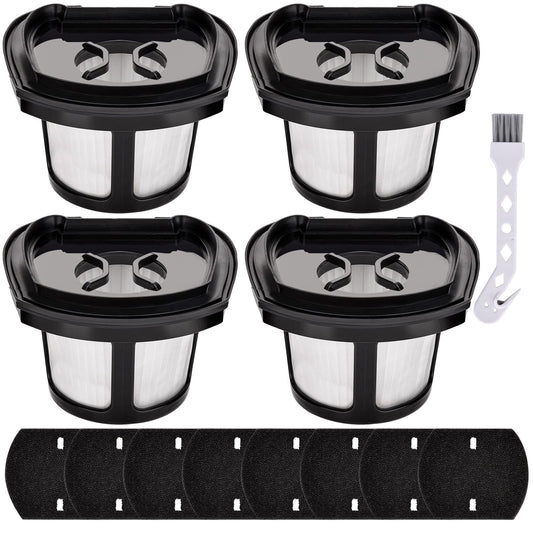 4 Pack 2390A Filter Replacement for Bissell Pet Hair Eraser Filter Hand Model 2390 2389 23903 2284W 2579 Handheld Vacuum, Compare to Parts # 1614212 1614203 1614204, 4 Mesh Filters 8 Foam Filters