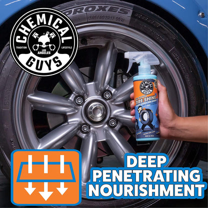 Chemical Guys Tire Kicker Sprayable Extra Glossy Tire Shine (Works on Rubber, Vinyl & Plastic), Great for Cars, Trucks, SUVs, Motorcycles, RVs & More, 473 ml (2 Pack)