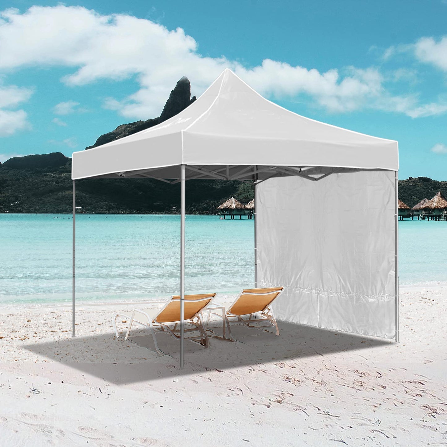 REDCAMP Instant Canopy Sidewall for 10x10ft Pop Up Canopy, 1 Pack Sunwall Only, White/Silver (1 Sidewall Only, Canopy Tent NOT Included)