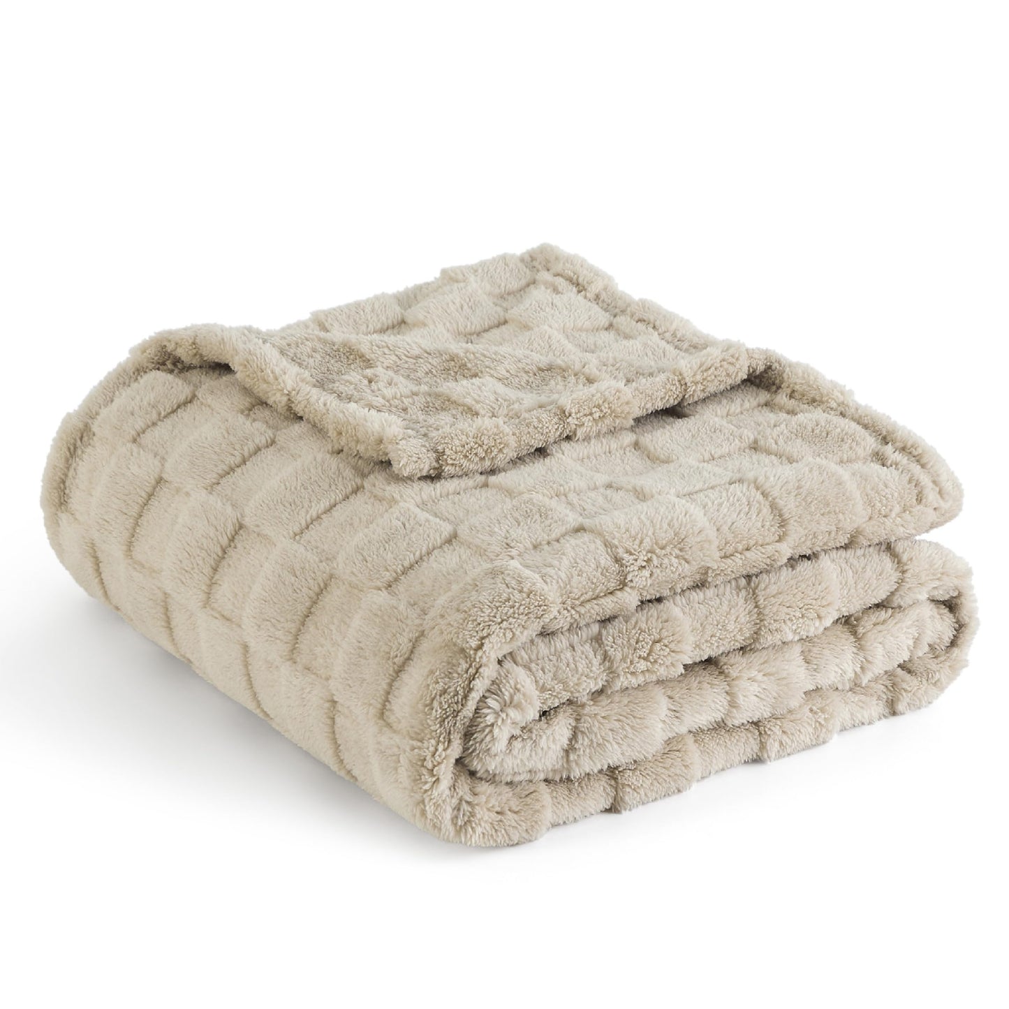 Bedsure Brown Throw Blankets for Couch - Soft Cozy Cute Plush Checkered Fleece Bed Blanket for Girls Women, Warm Thick Fluffy Fuzzy Gift, Fall Living Room Home Decor, 50x60