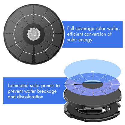 AISITIN 3.5W Solar Fountain Pump for Water Feature Outdoor DIY Solar Bird Bath Fountain with Multiple Nozzles, Solar Powered Water Fountain for Garden, Ponds, Fish Tank and Aquarium