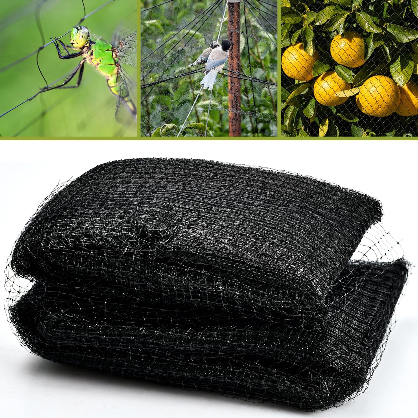 BEAUGIREW Garden Netting 7 x 100 ft Durable Bird Netting for Garden Heavy Duty Wire Mesh Net Fencing Protect Plants Fruits Trees from Birds Deer Poultry with 50 x Mounting Straps and 10 x Spikes