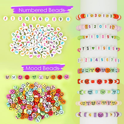 5500pcs Bracelet Making Kit,4 mm Glass Seed Beads and Letter Alphabet,Expression beads, number beads and other Craft Beads, For friendship bracelets, necklaces, key chains