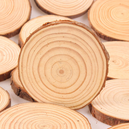 Coadura Unfinished Natural Wood Slices 30Pcs 3.5-4 Inch Round Wood Discs for Crafts Wood Christmas Ornaments,Wedding Centerpieces Paintings DIY Crafts Disc Coasters,Wooden Circles Bulk,Christmas Gift